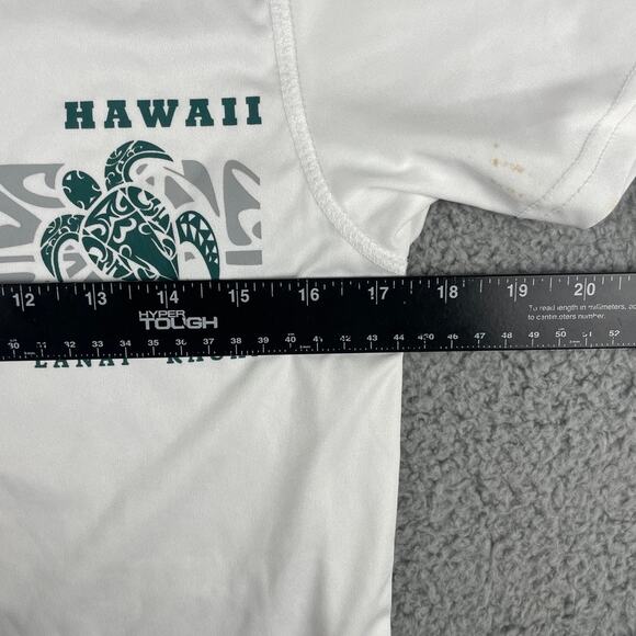 Island Crew Hawaii Men's Small White Green Short Sleeve 100% Polyester Shirt - Picture 6 of 10
